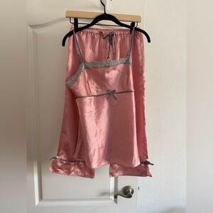 Isabella Satin Trim Pajama Set SZ L